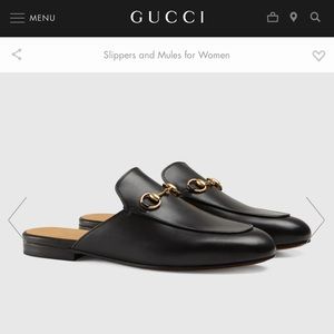 Gucci Princeton leather slippers / mules sz 40